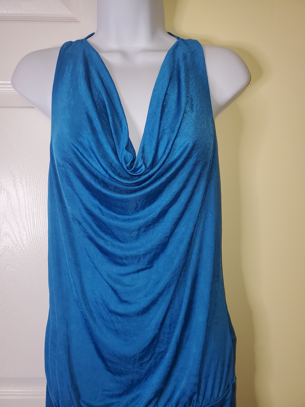 💙 Y2K Forever 21 Teal Blue Cowl Neck Racerback Top | Size M